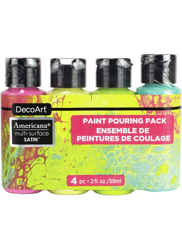 Deco Art Americana Multi-Surface Satin Acrylic Paint Set, 4 Pieces, DASK469, Multicolour