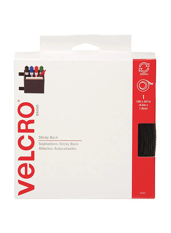 

Velcro Sticky Back Hook & Loop Fastener Tape, Black