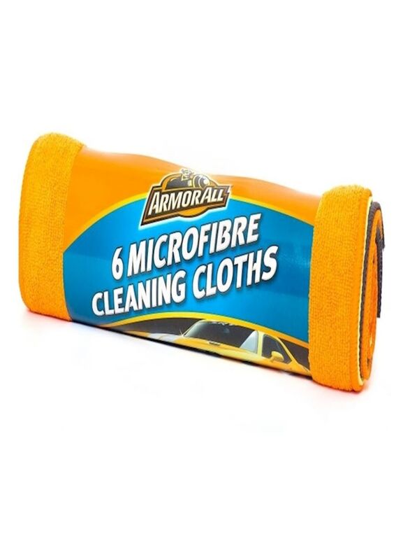 Armor All 6-Piece Microfiber Cleaning Cloth Set, Yellow