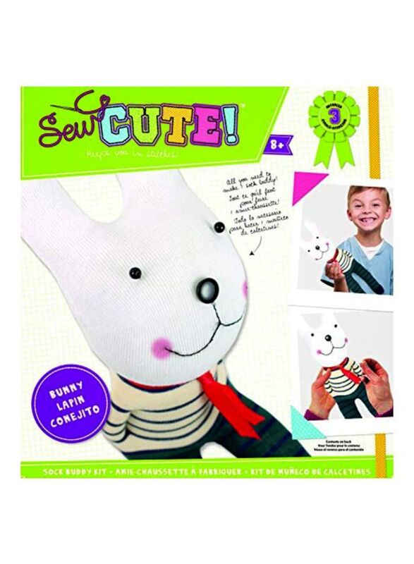 Colorbok Sew Cute Sock Buddy Bunny Craft, Multicolour