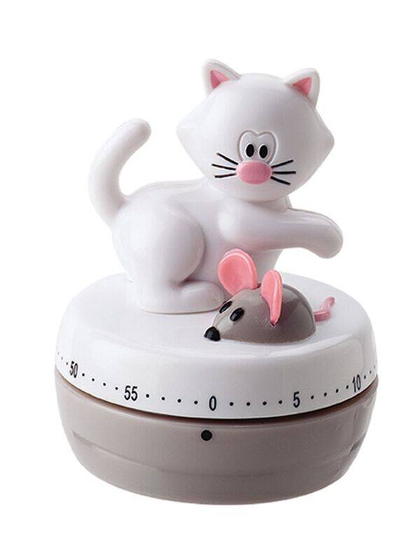 

Tantitoni Meow Kitchen Timer, White/Pink/Grey