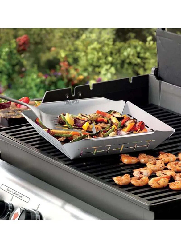 Weber Stainless Steel Square Vegetable Grill, 6434, 45.72x45.72 cm, Silver