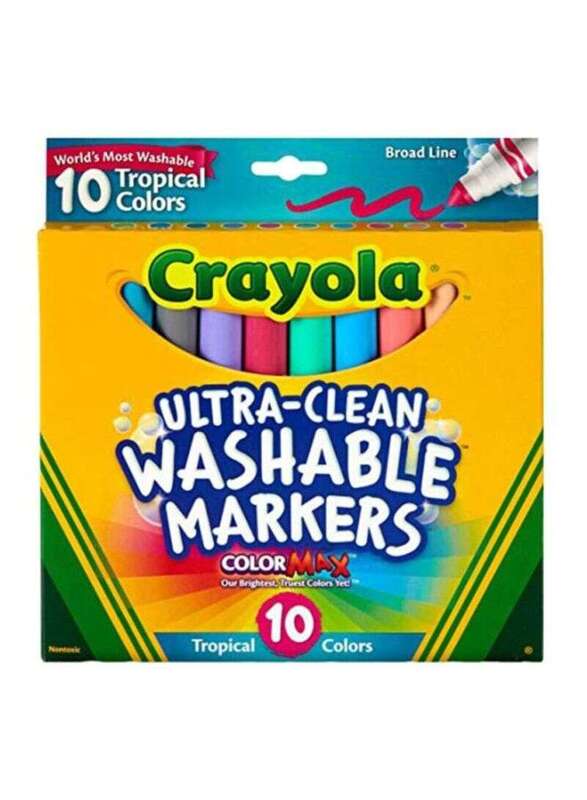 Crayola 10-Piece Ultra Clean Washable Markers, Multicolour
