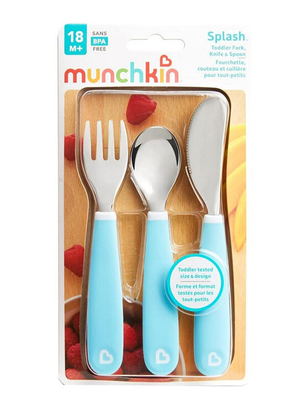 

Munchkin Splash Toddler Cutlery Set, 3 Pieces, Blue