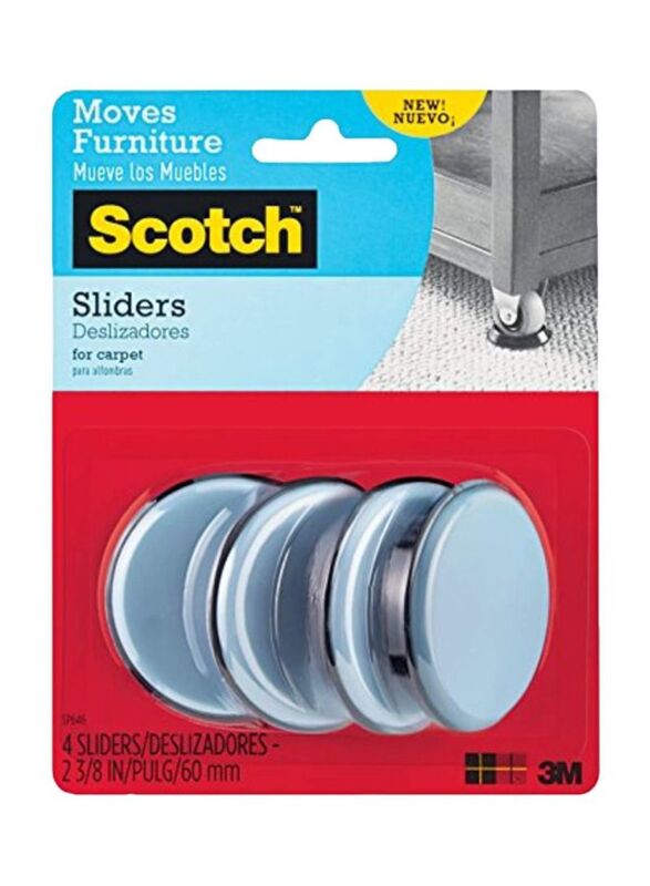 Scotch 4-Piece Reusable Slider Set, 2.375-Inch, Silver
