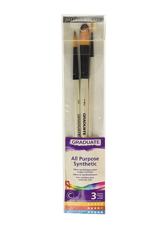 

Daler Rowney Graduate Synthetic Brush, 3 Pieces, Multicolour