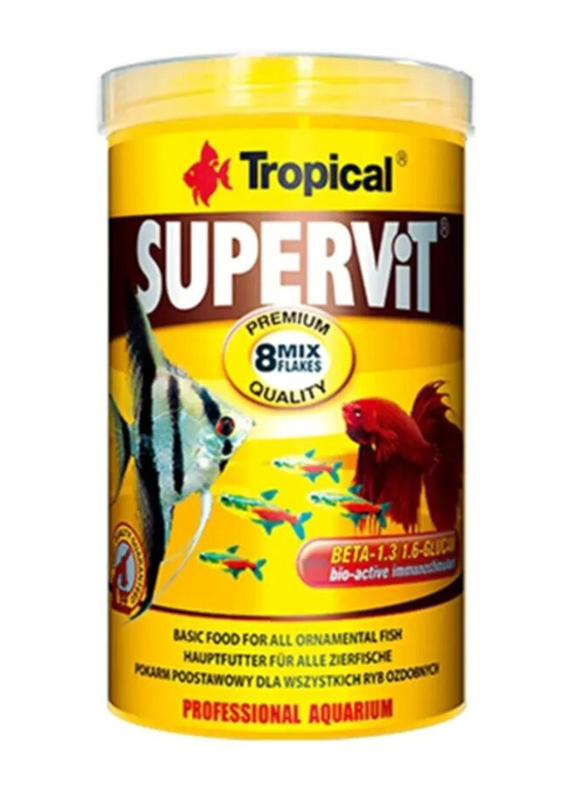 Tropical Supervit Basic Flakes Dry Fish Food, 250ml