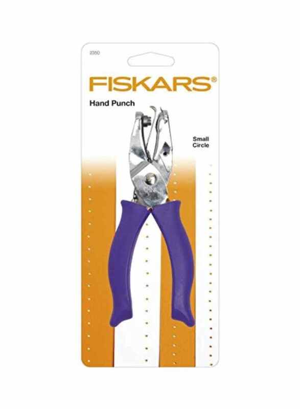 Fiskars Small Circle Hand Punch, Silver/Purple