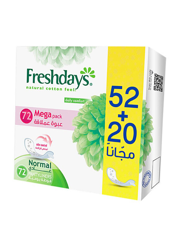 

Freshdays Normal Panty Liners, 72 Pieces