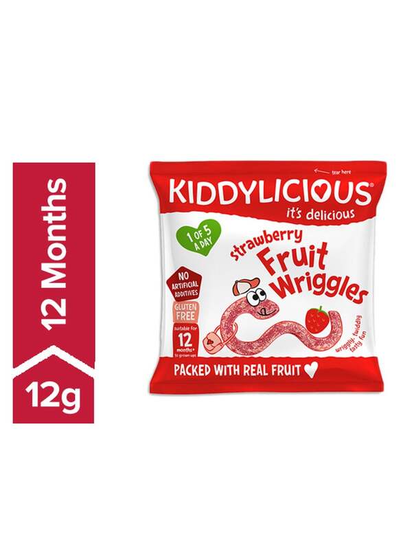 Kiddylicious Strawberry Fruit Wriggles, 12g