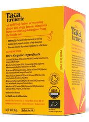 Taka Turmeric Organic Turmeric Blends Ginger Lemon Tea, 15 Tea Bags x 36g