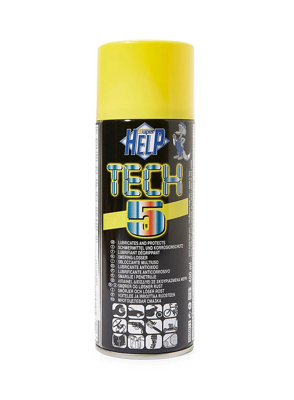 Super Help 400ml Tech 5 Multi Purpose Sprays, Yellow/Black