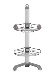 Simple Human Corner Shower Caddy, Grey/Black/Silver