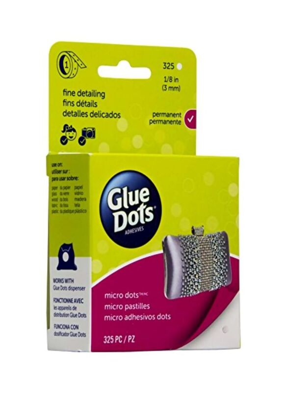 Glue Dots Micro Dot Roll, 325-Piece, Silver