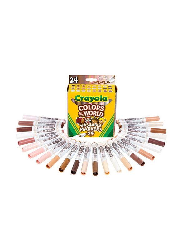 

Crayola 24-Piece Colours of the World Washable Skin Tone Markers, Multicolour