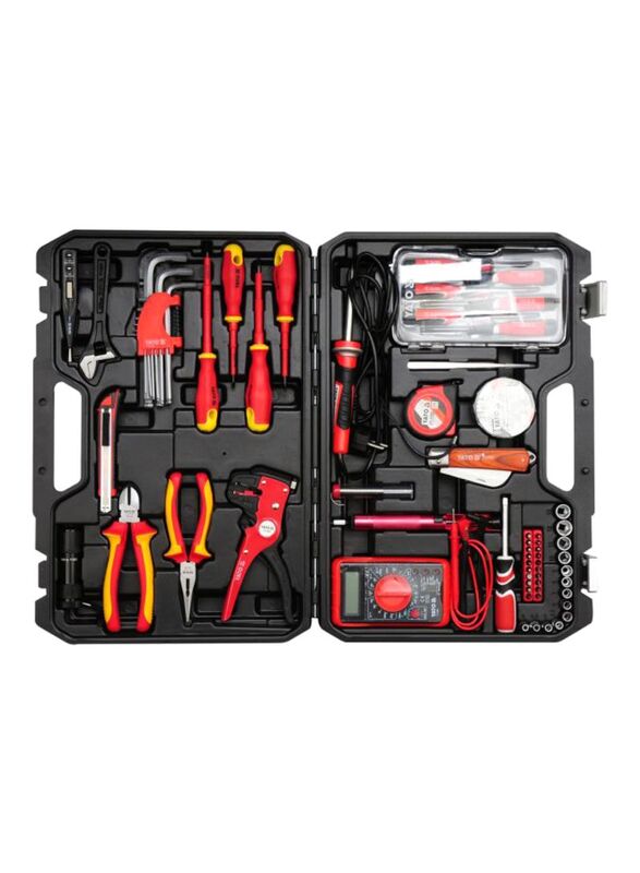 Yato Electrician Tools Set, YT-39009, 68-Piece, Red/Yellow/Black