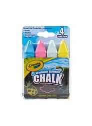 Crayola 4-Piece Sidewalk Chalk Set, Yellow/Blue/Pink
