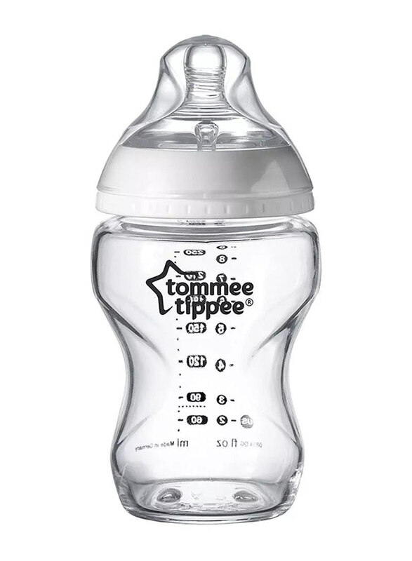 

Tommee Tippee Anti-Colic Closer to Nature Glass Feeding Bottle, 250ml, Clear