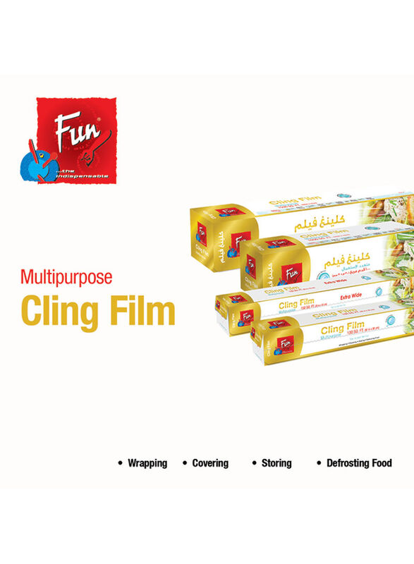 Fun Indispensable Cling Film Wraps, 1500 Sq.Ft, Clear