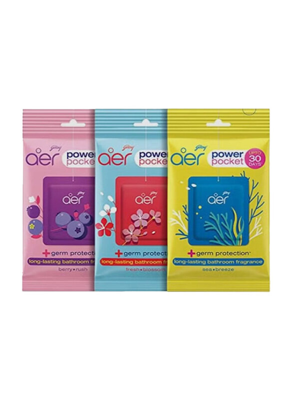 

Godrej Aer Power Pocket Air Freshener, 3 Pieces, Assorted