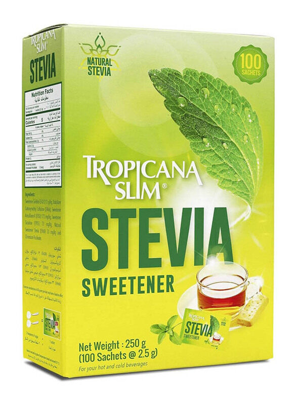 

Tropicana Slim Stevia Sweetener Sachets, 100 Pieces