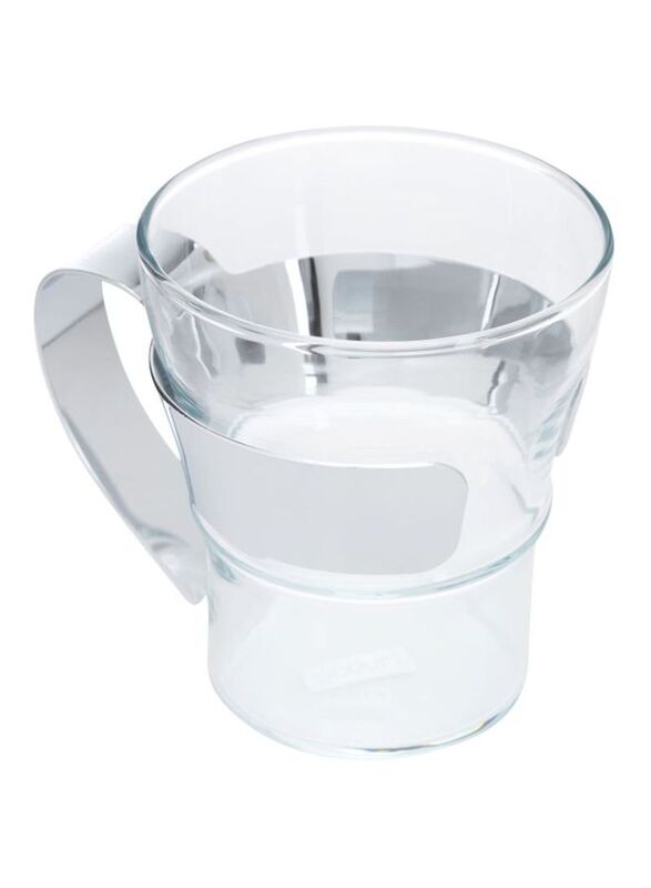 300ml 2-Piece Assam Glass with Steel Handle, Clear