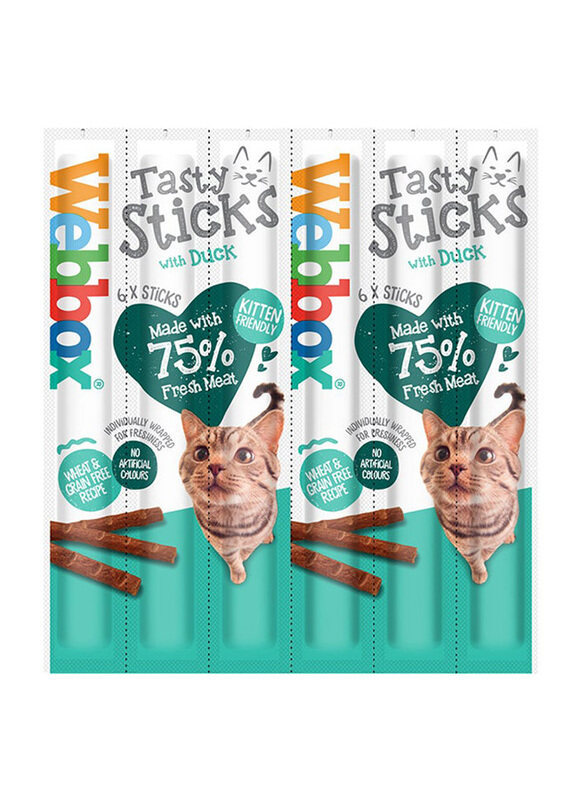

Webbox Tasty Sticks Dry Cat Food with Duck, 6 x 5g