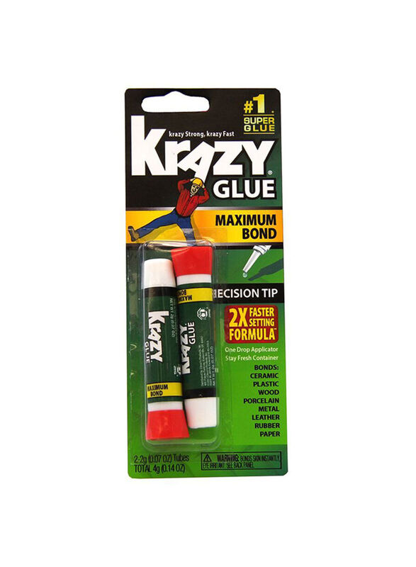 Krazy Glue 2 Pieces Maximum Bond Super Glue, Clear