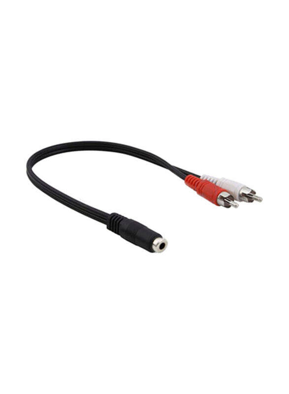 

Generic 3.5mm Female to 2 Male RCA Plugs Cable Connectors, Black/Red/White