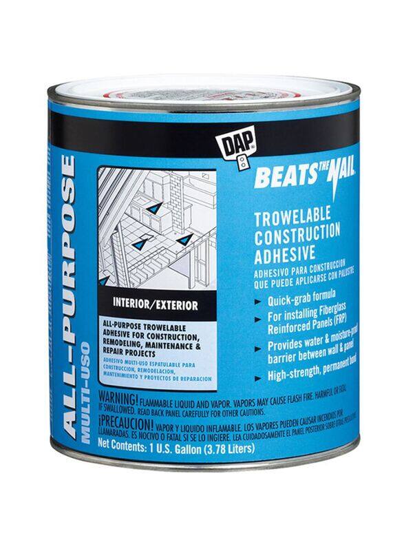 

Dap 1 Gallon Products Beats The Nail Trowelable Construction Adhesive Tan, Blue