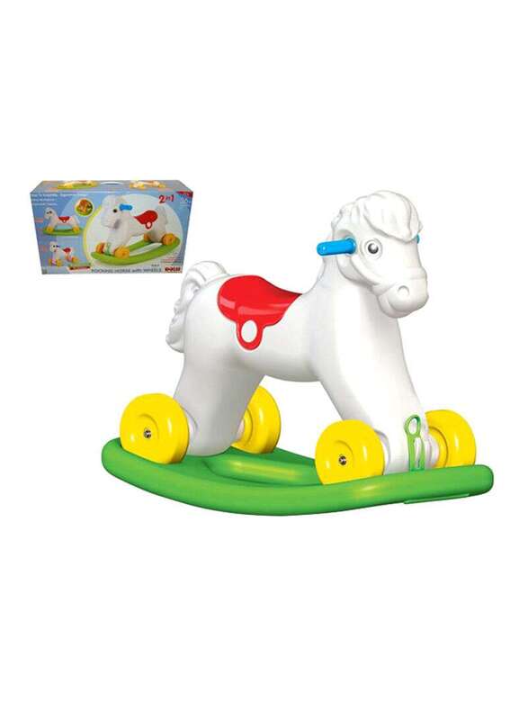 Dolu 2 in 1 Rocking Horse with Wheel, Ages 18+, Multicolour