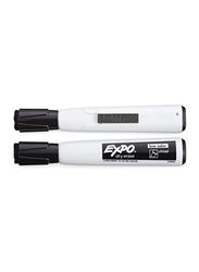 Expo Magnetic Dry Erase Markers with Eraser, 2 Pieces, White/Black