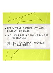 Darice 3-Piece Cutting Knives, 45gm, Green/Yellow