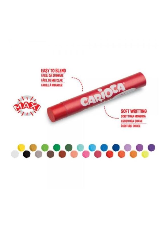 Carioca Oil Pastel Maxi Crayon Set, 24 Pieces, Multicolour