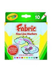 Crayola 10-Piece Fabric Line Marker, Multicolour