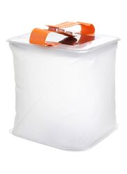 Inflatable Solar Power Lantern, White/Orange
