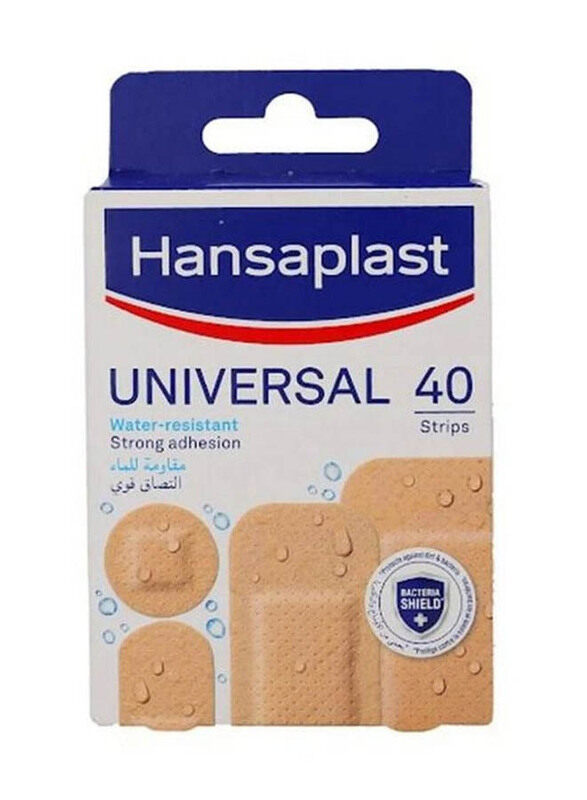 

Hansaplast Water-Resistant & Strong Adhesion Universal Bandage, 40 Strips