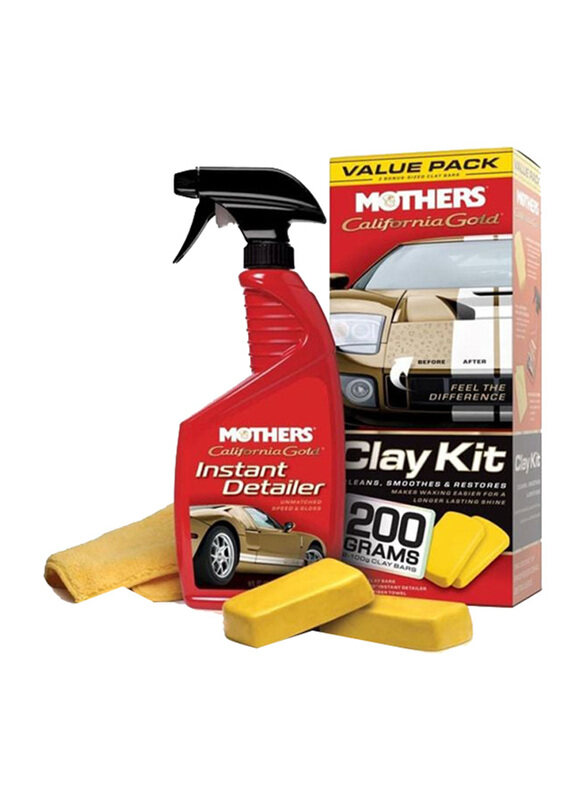 

Mothers California Gold Instant Detailer And Clay Bar Kit, Multicolour