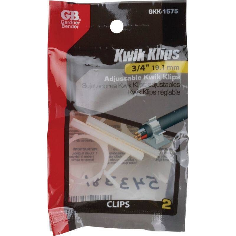 

Gardner Bender 19.1mm Bender Adjustable Clips, 2 Piece, ACE136233, Multicolour