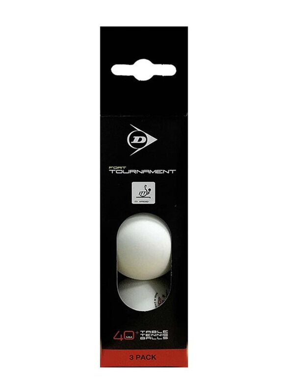 

Dunlop 3-Piece Fort Tournament Table Tennis Balls Box, White