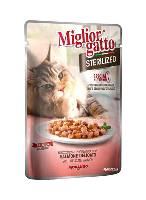Miglior Sterilized with Delicate Salmon Wet Food for Cats, 85g