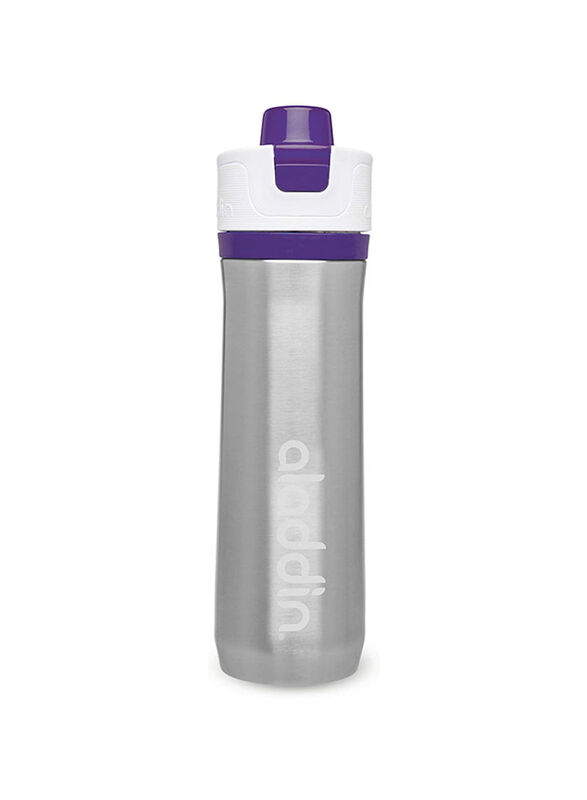 Aladdin 600ml Active Hydration Water Bottle, Silver/Purple