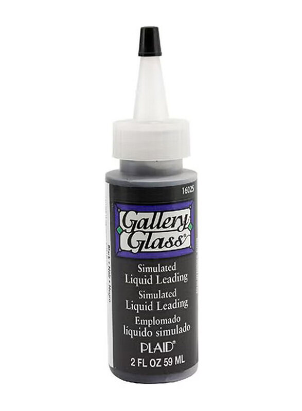 

Plaid Gallery Glass Painting Simulated Liquid Leading, 59ml, Black