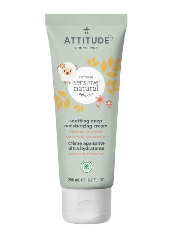 

Attitude Oatmeal Sensitive Natural Baby Care Soothing Deep Moisturizing Body Cream Unscented With 2% Oatmeal, 200ml