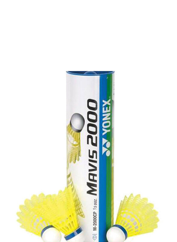 

Yonex 6-Piece Mavis 2000 Yellow Middle Shuttlecock, Multicolour