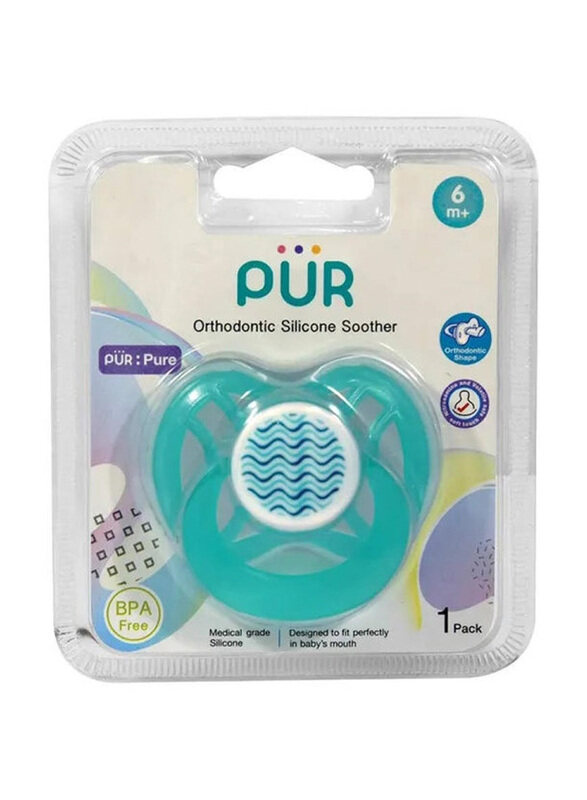 

Pur Orthodontic Silicone Soother, 6 Month+, Blue