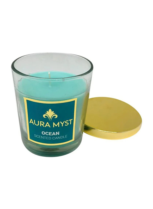 Aura Myst Ocean Scented Candle, Blue