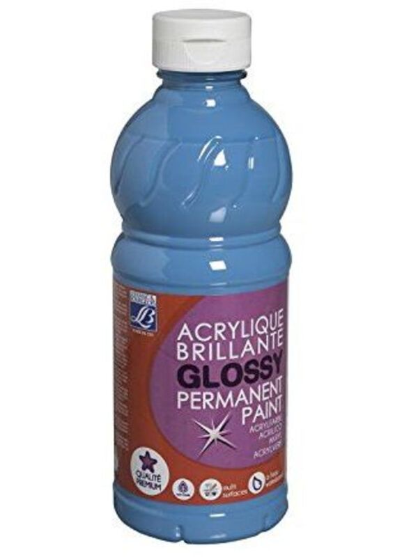 Lefranc & Bourgeois Glossy Permanent Paint, 500ml, Turquoise Blue