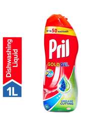 Pril All-in-1 Gel Grease Cutting Dishwasher Liquid, 1 Liter, Red/Green/Blue
