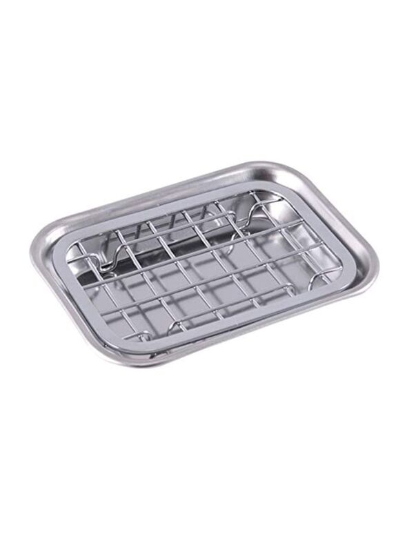 Inter Design Stainless Steel Soap Dish Set, 2 Pieces, Chrome